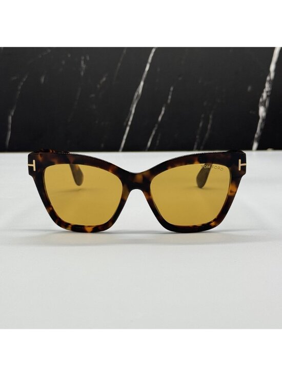 NEW TOM FORD ELVIRA TF1217 52E HAVANA/YELLOW WOMEN CAT EYE SUNGLASSES FT1217 52E main image 8